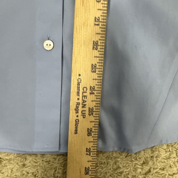 Foxcroft Women's Non Iron Stretch Long Sleeve Button Up Shirt Blue Size M Career - Picture 7 of 10